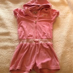 Juicy couture girls kids pink terry romper size 5